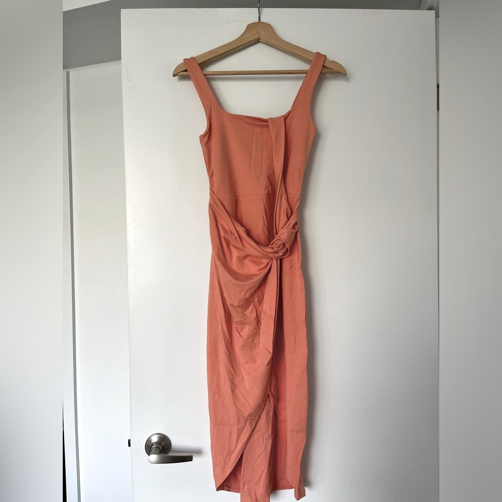 Saturn MIDI dress (Stretchy lined mid length wrap dress)